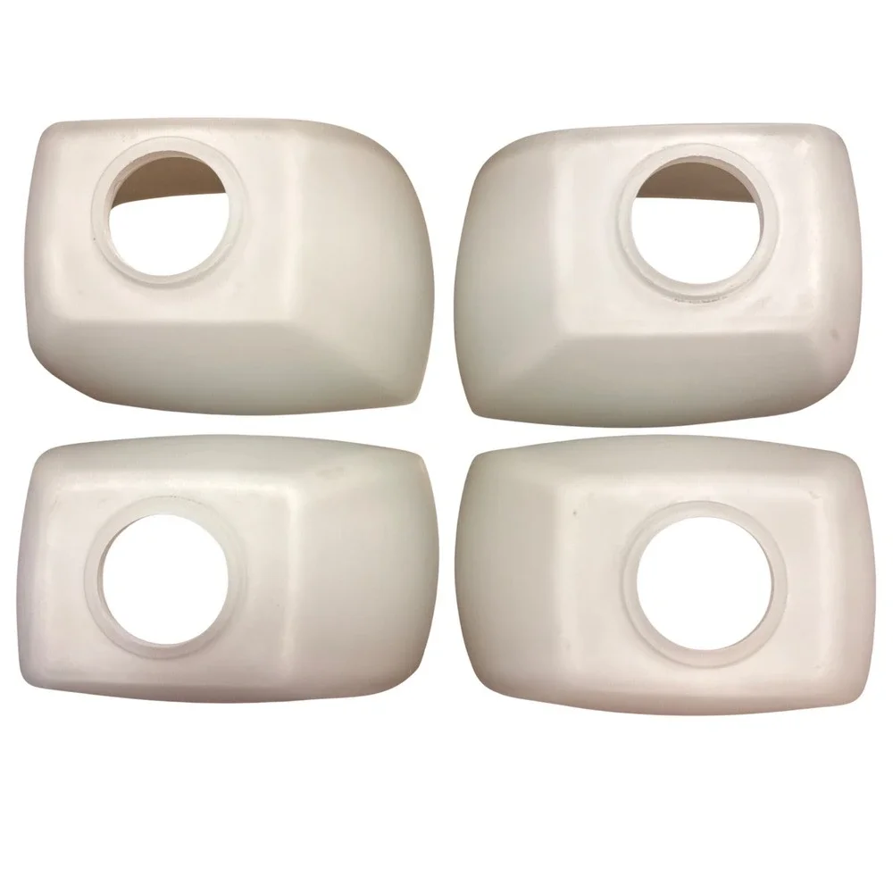 MCM White Frosted Glass Rectangular Bell Lamp Shade Replacement Globes Set of 4